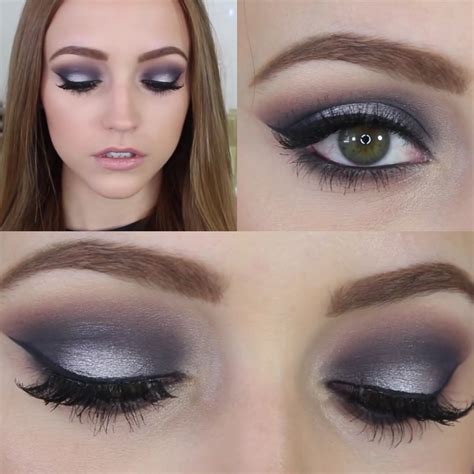 Navy Blue & Silver Smokey Eye .